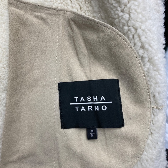 Real Curly Shearling Moto Jacket (beige) - Picture 8 of 9